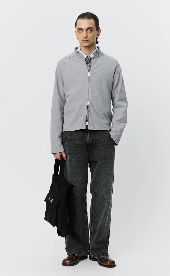 MFPEN - Leisure zip-up mineral grey needle jump