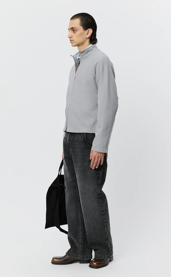 MFPEN - Leisure zip-up mineral grey needle jump