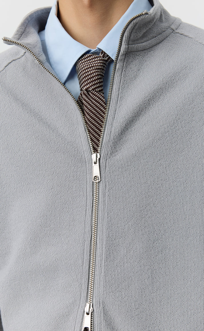 MFPEN - Leisure zip-up mineral grey needle jump