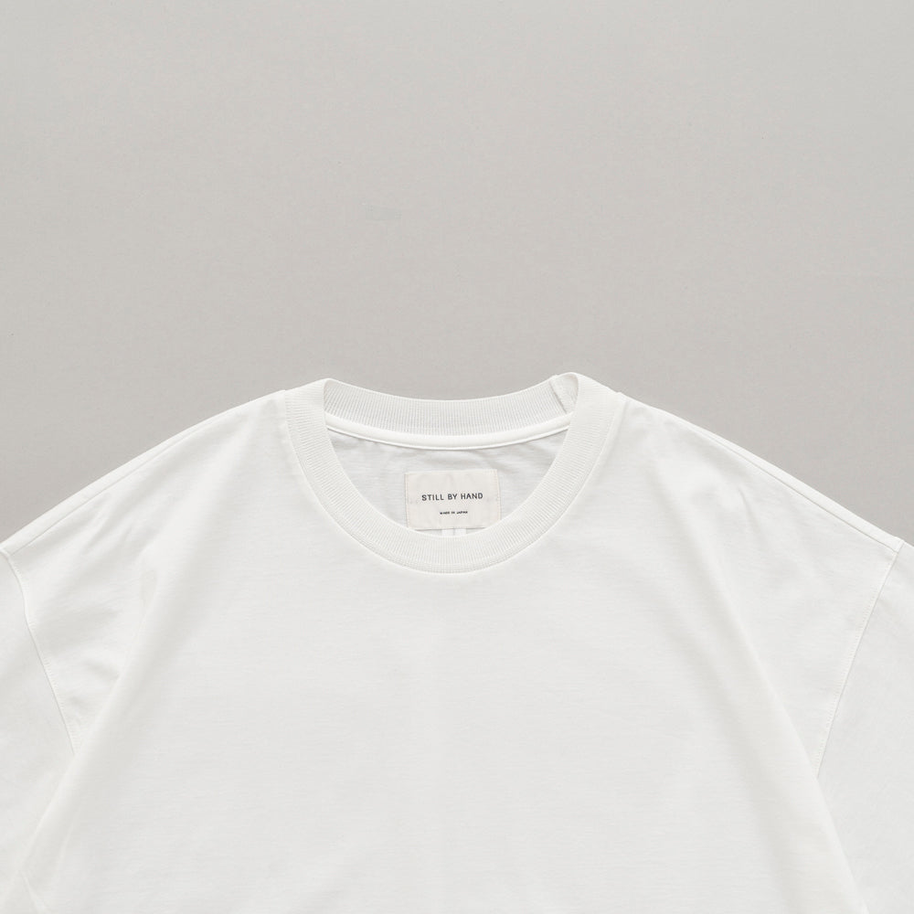 STILL BY HAND - Knitted rib t-shirt black white Cso5261os