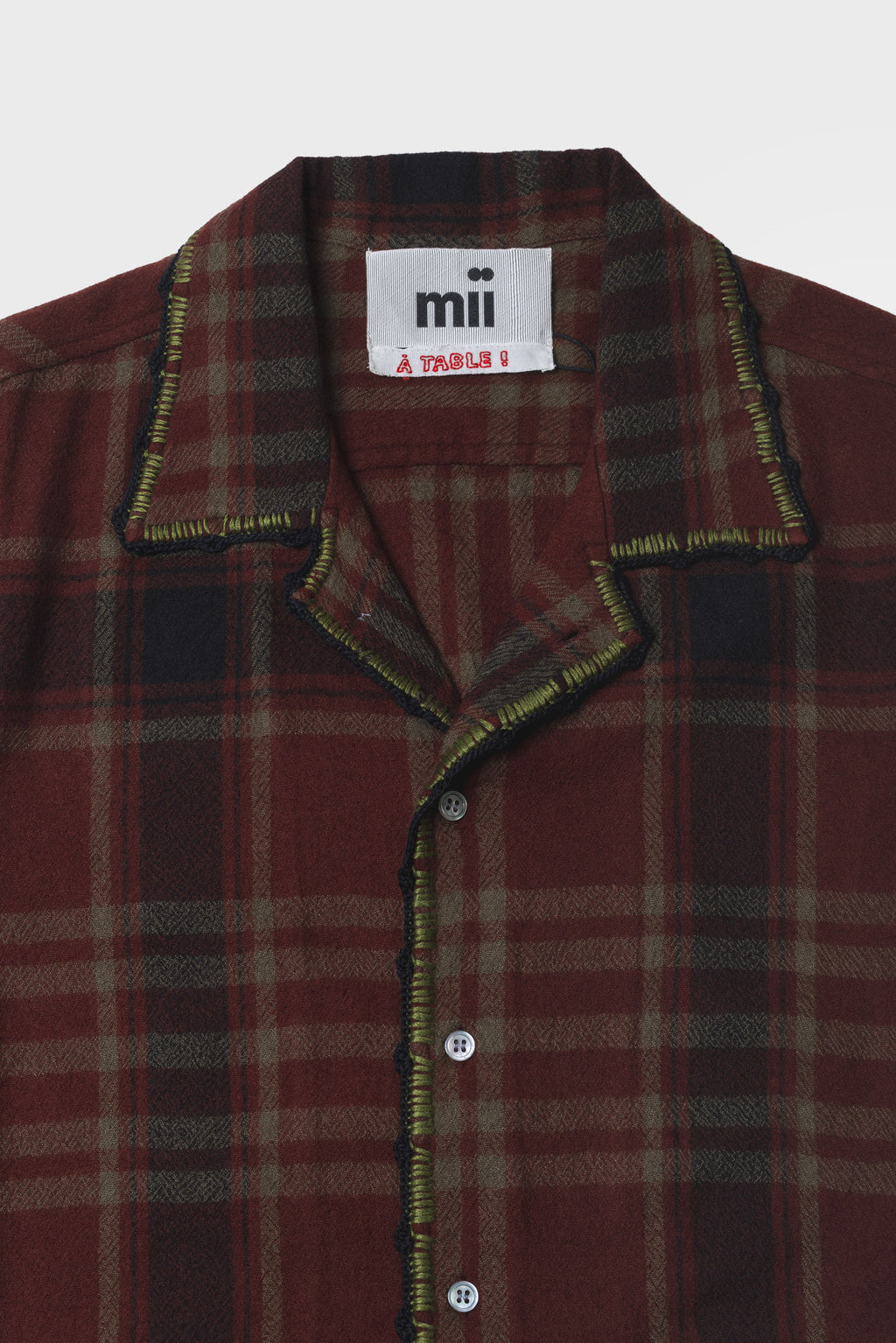 Mii - Shirt handwoven check pattern bordeaux