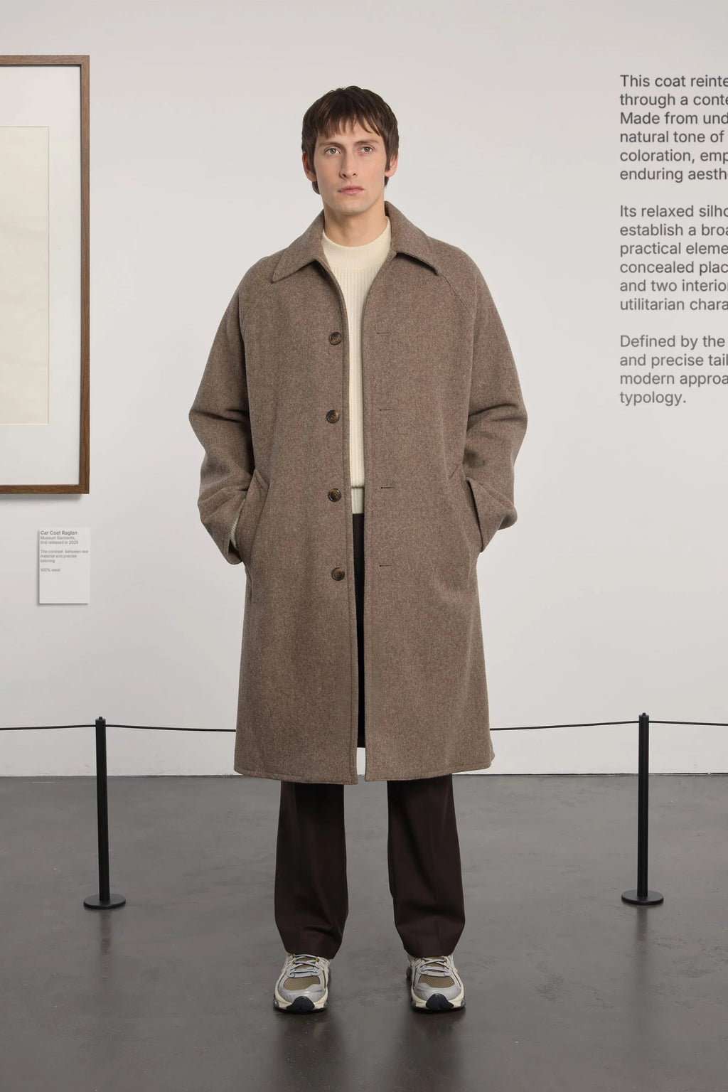 MUSEUM GARMENTS - Car coat raglan beige chiné