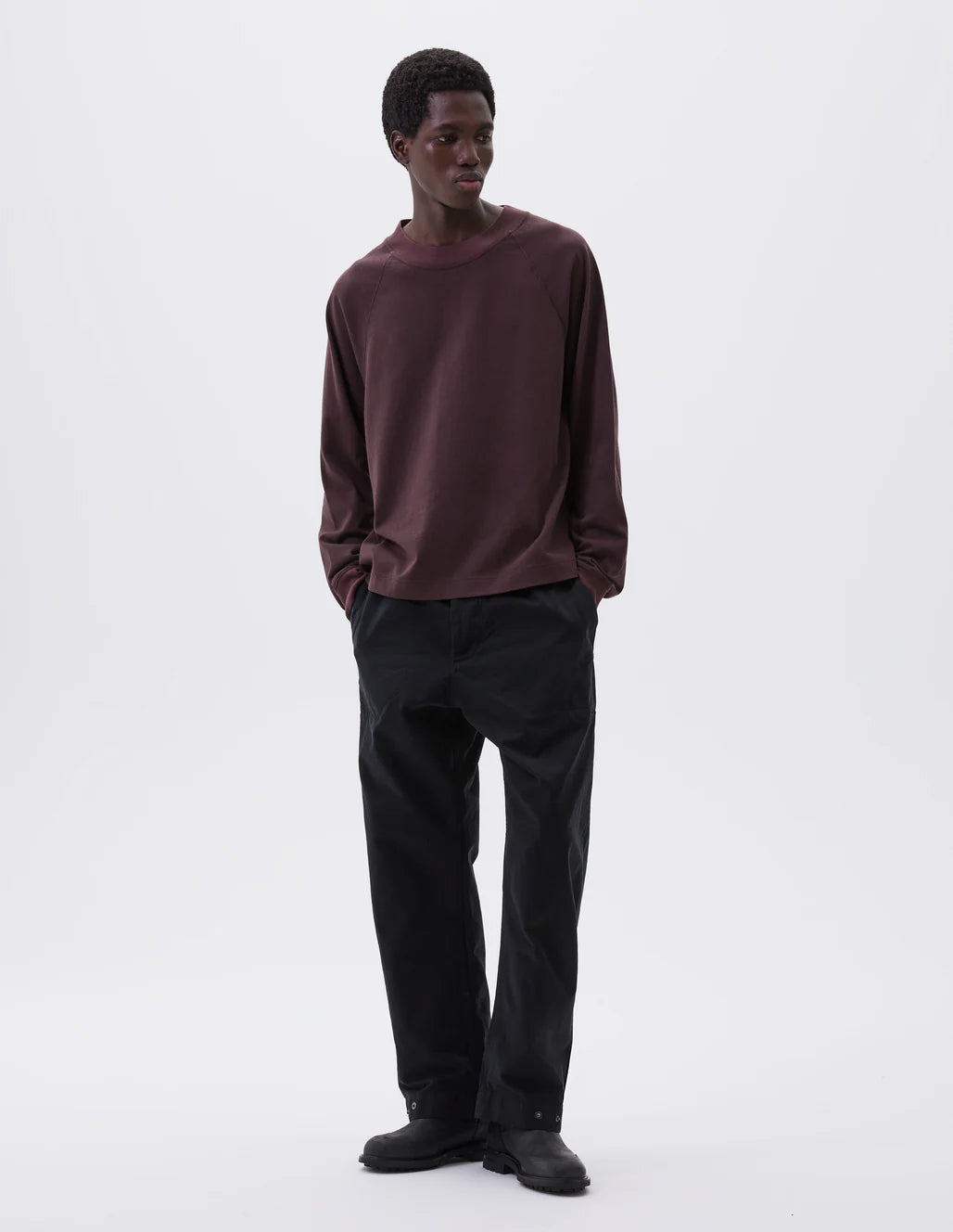 MHL. - Press trousers double twisted cotton canvas black
