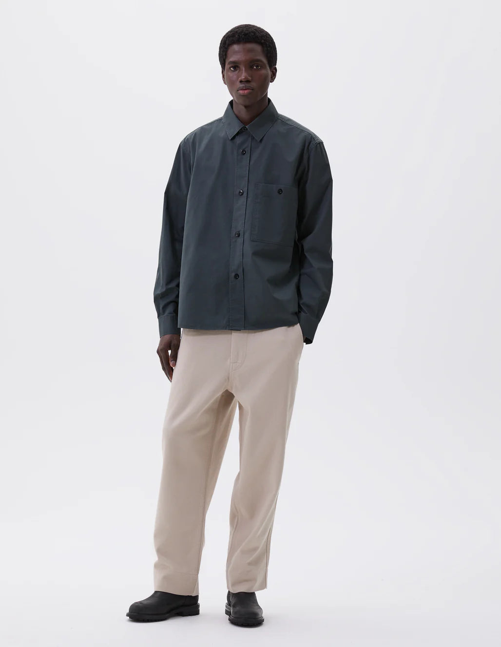 MHL. - Overal shirt brushed cotton algae