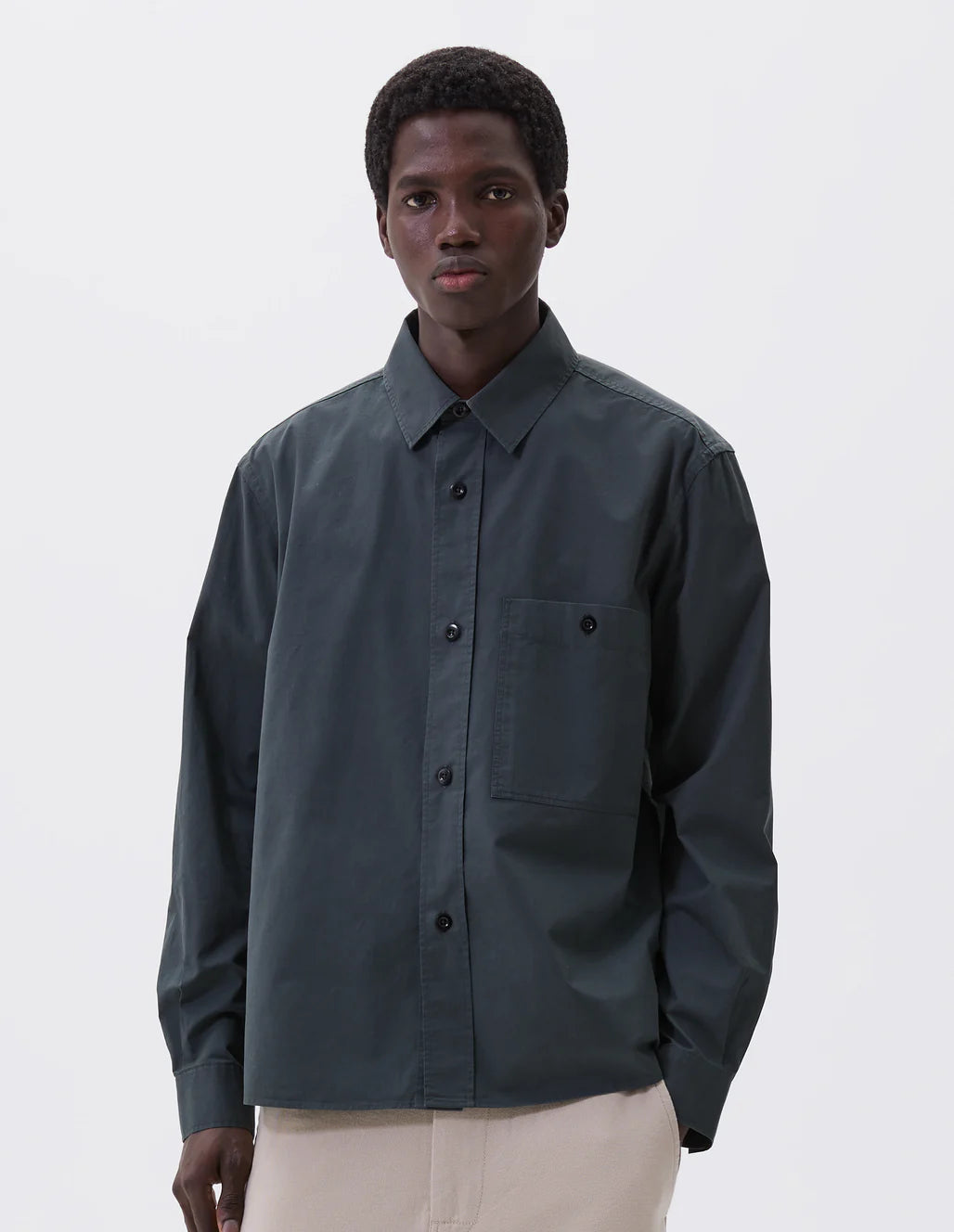 MHL. - Overal shirt brushed cotton algae