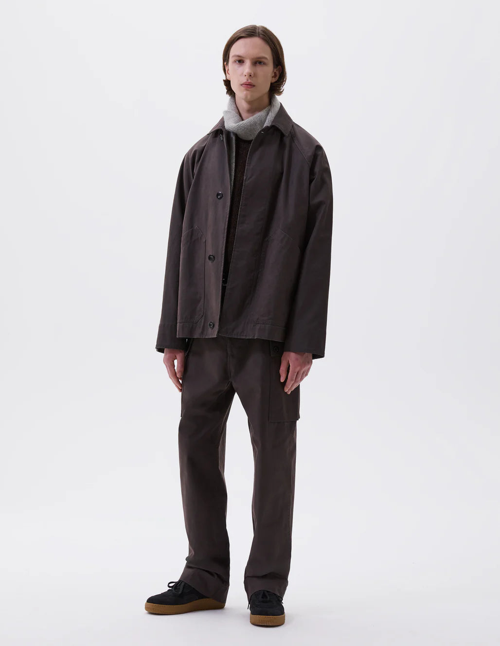 MHL. - Raglan jacket waxed cotton dril ebony