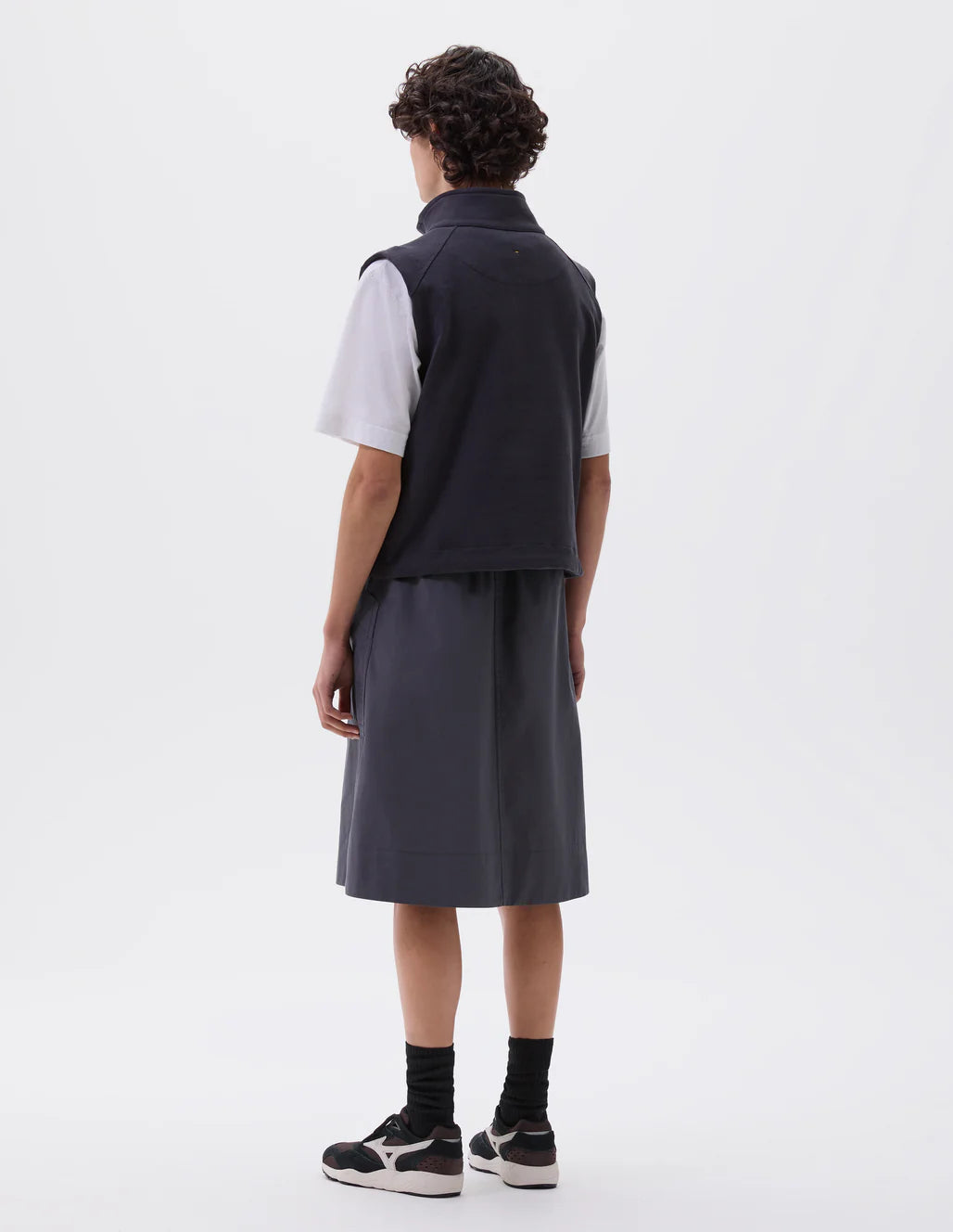 MHL. - Sleeveless track top lightweight loopback ink