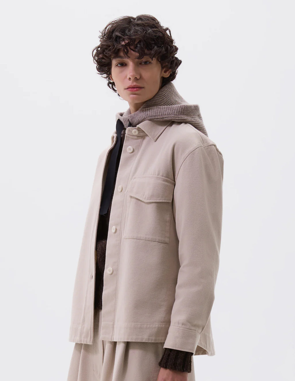 MHL. - Knitted hood lambswool tawny