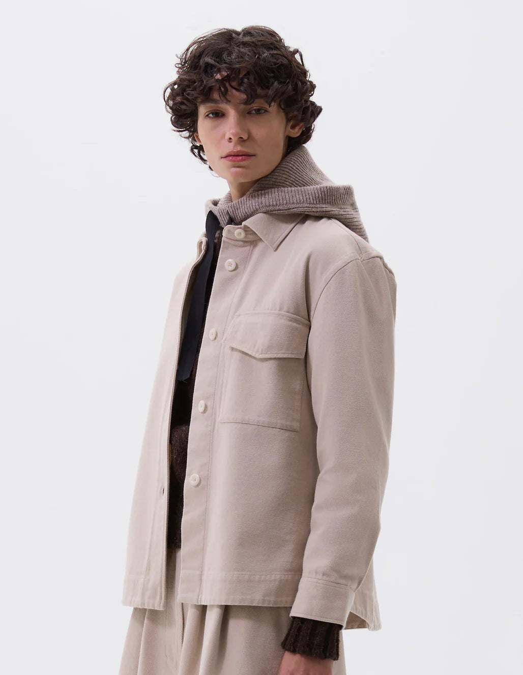 MHL. - Knitted hood lambswool tawny