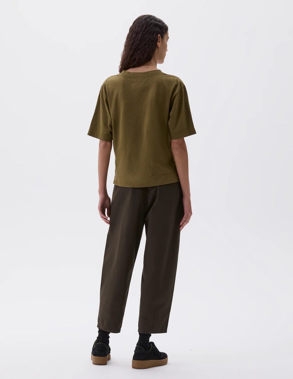 MHL. - Simple t-shirt organic cotton linen jersey moss
