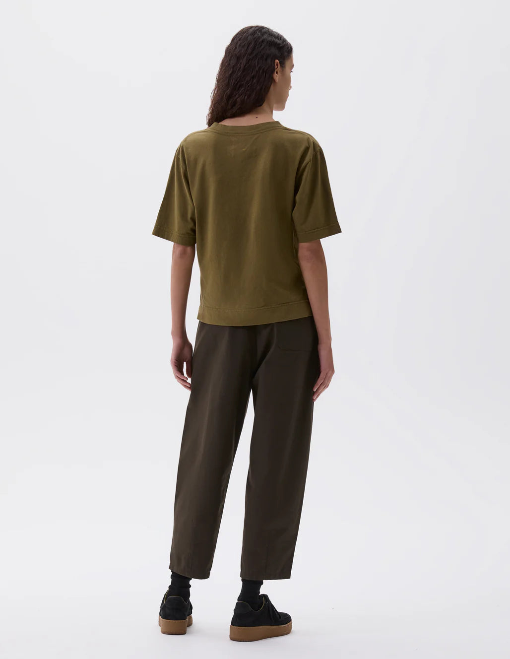 MHL. - Simple t-shirt organic cotton linen jersey moss