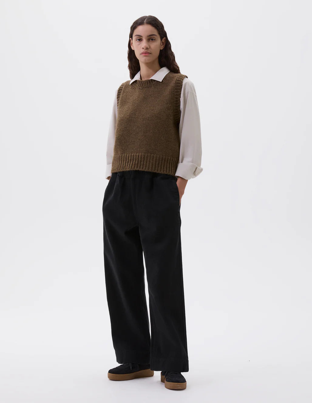MHL. - Chunky crew neck slipover british merino thicket