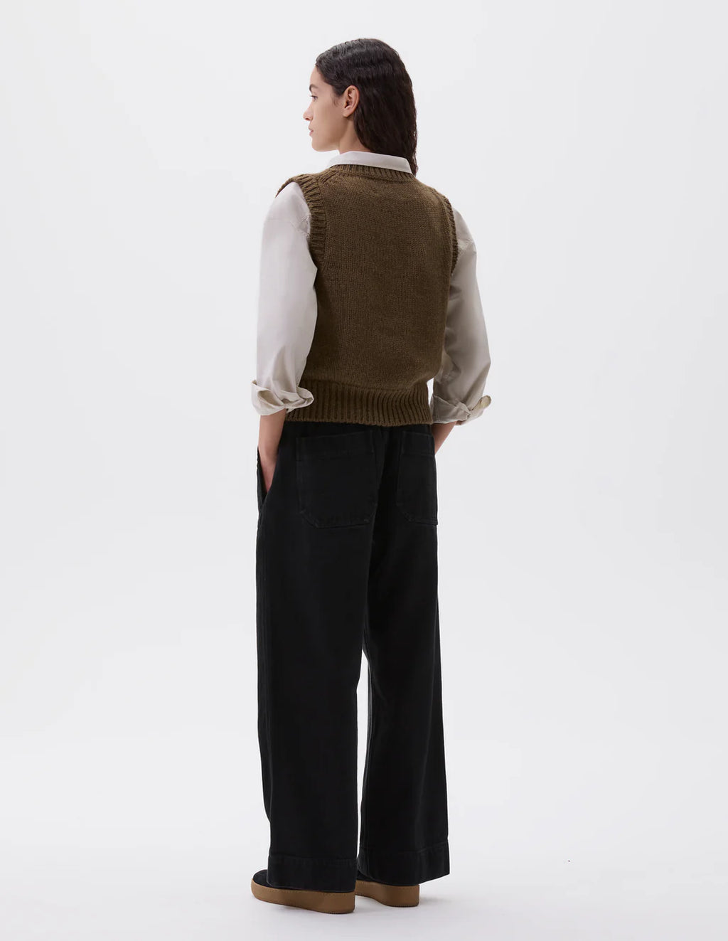 MHL. - Chunky crew neck slipover british merino thicket