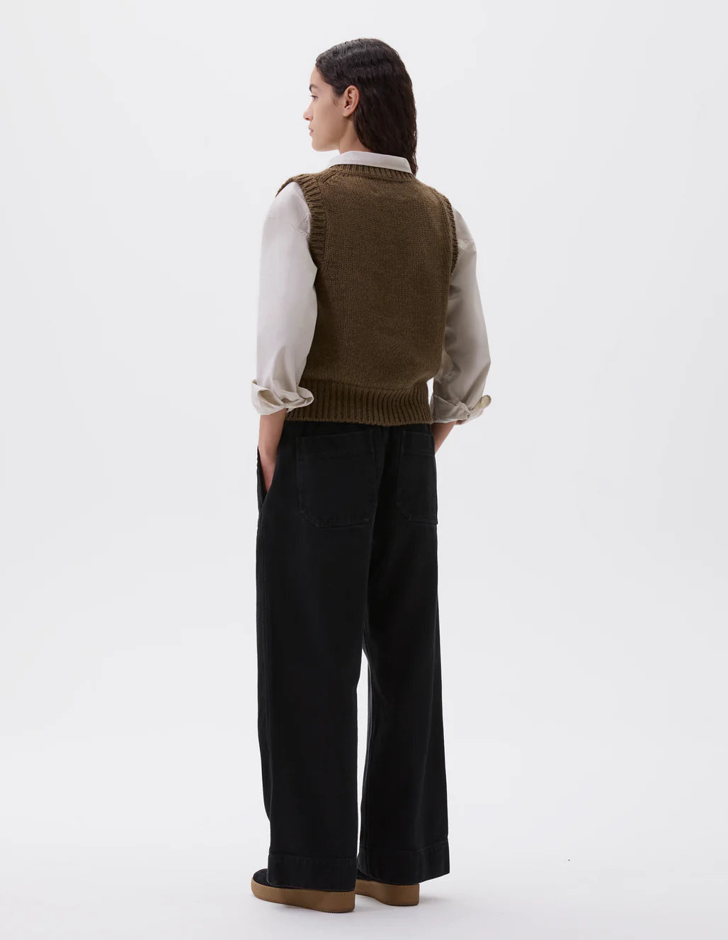 MHL. - Chunky crew neck slipover british merino thicket