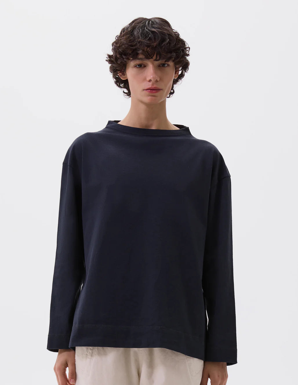 MHL. - Smock neck t-shirt dense cotton jersey ink