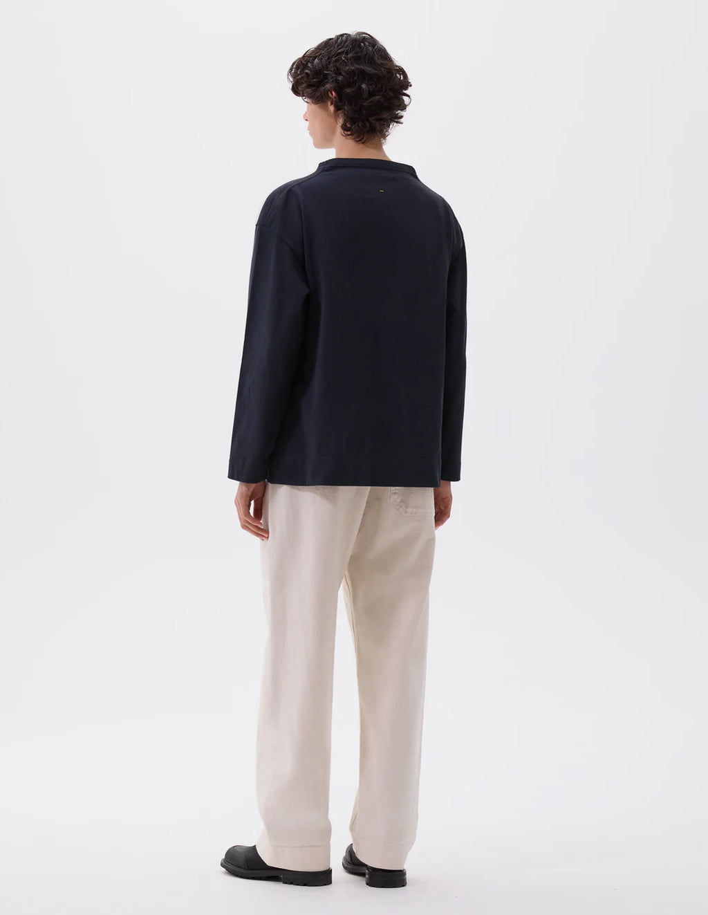 MHL. - Smock neck t-shirt dense cotton jersey ink