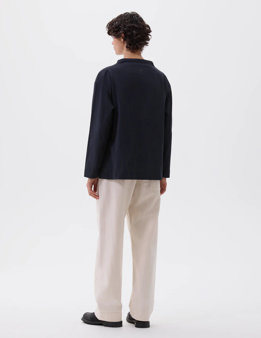 MHL. - Smock neck t-shirt dense cotton jersey ink