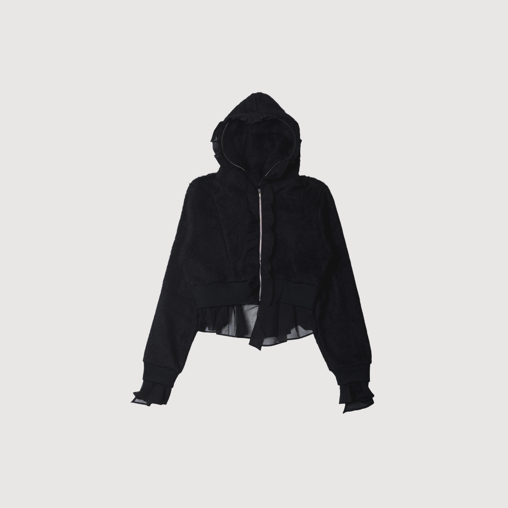 TANAKA - Combi hoodie shaggy black
