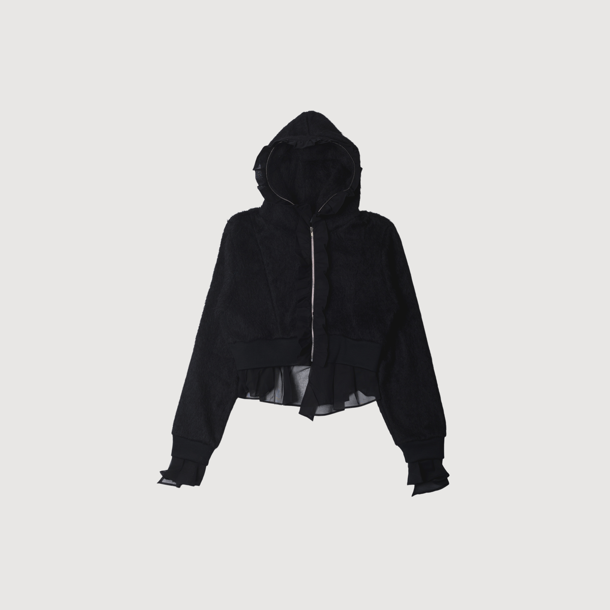 TANAKA - Combi hoodie shaggy black