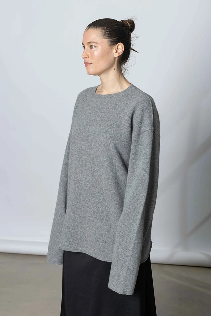 SOFIE D'HOORE - Pullover c-neck long sleeves Miles grey melange