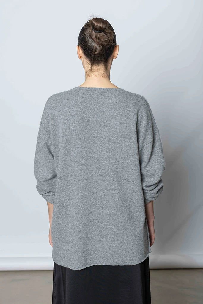 SOFIE D'HOORE - Pullover c-neck long sleeves Miles grey melange