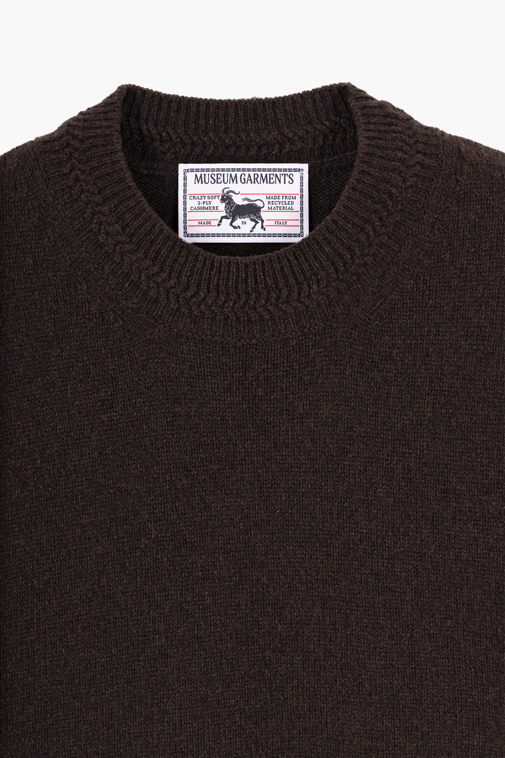 MUSEUM GARMENTS - Relax cashmere crewneck sweater Dark brown