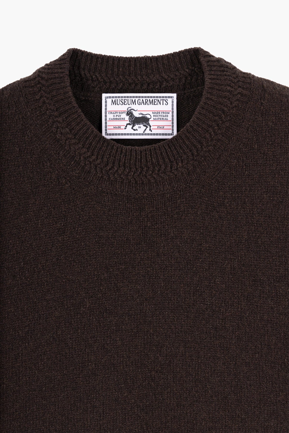 MUSEUM GARMENTS - Relax cashmere crewneck sweater Dark brown
