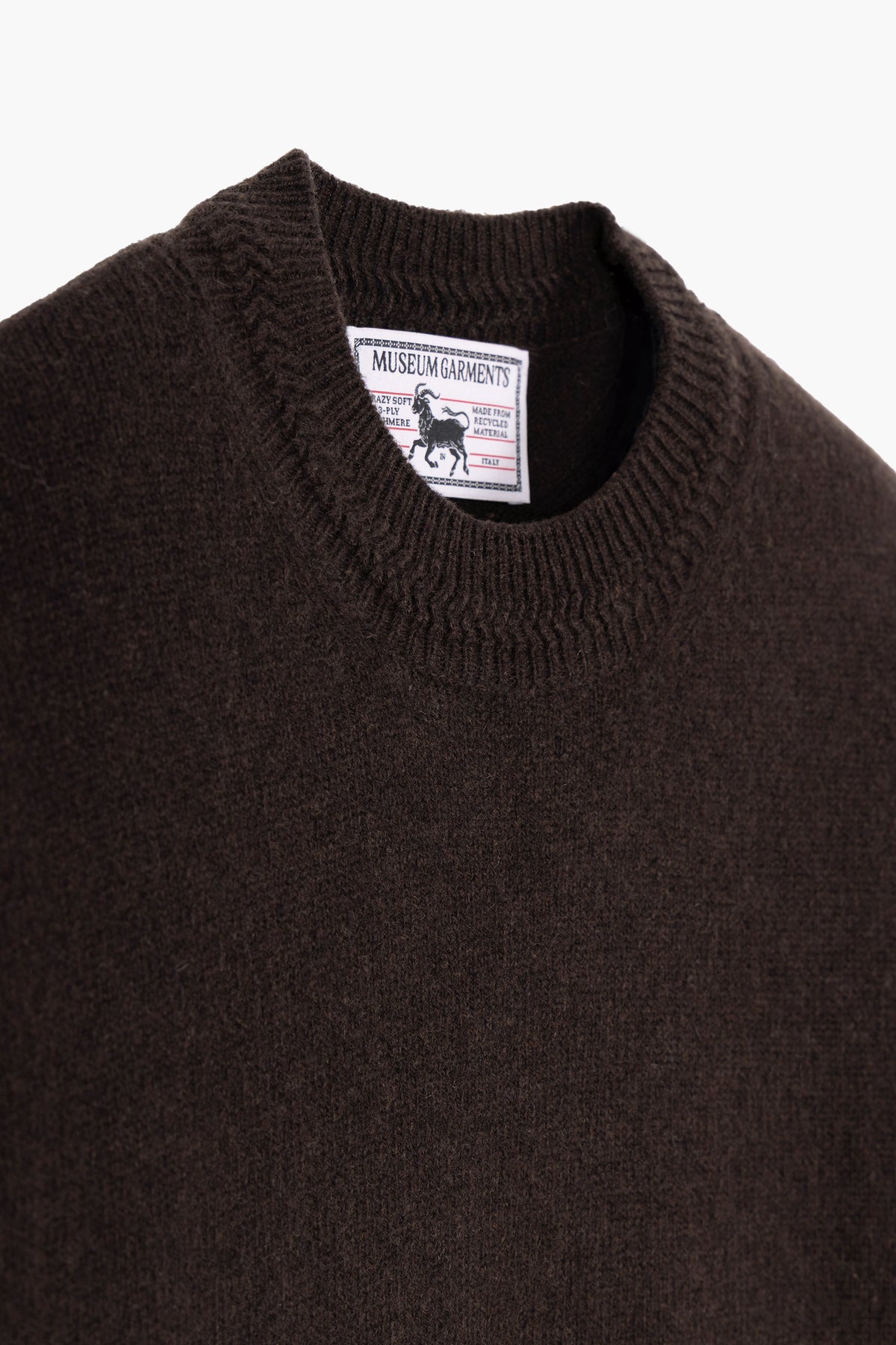 MUSEUM GARMENTS - Relax cashmere crewneck sweater Dark brown