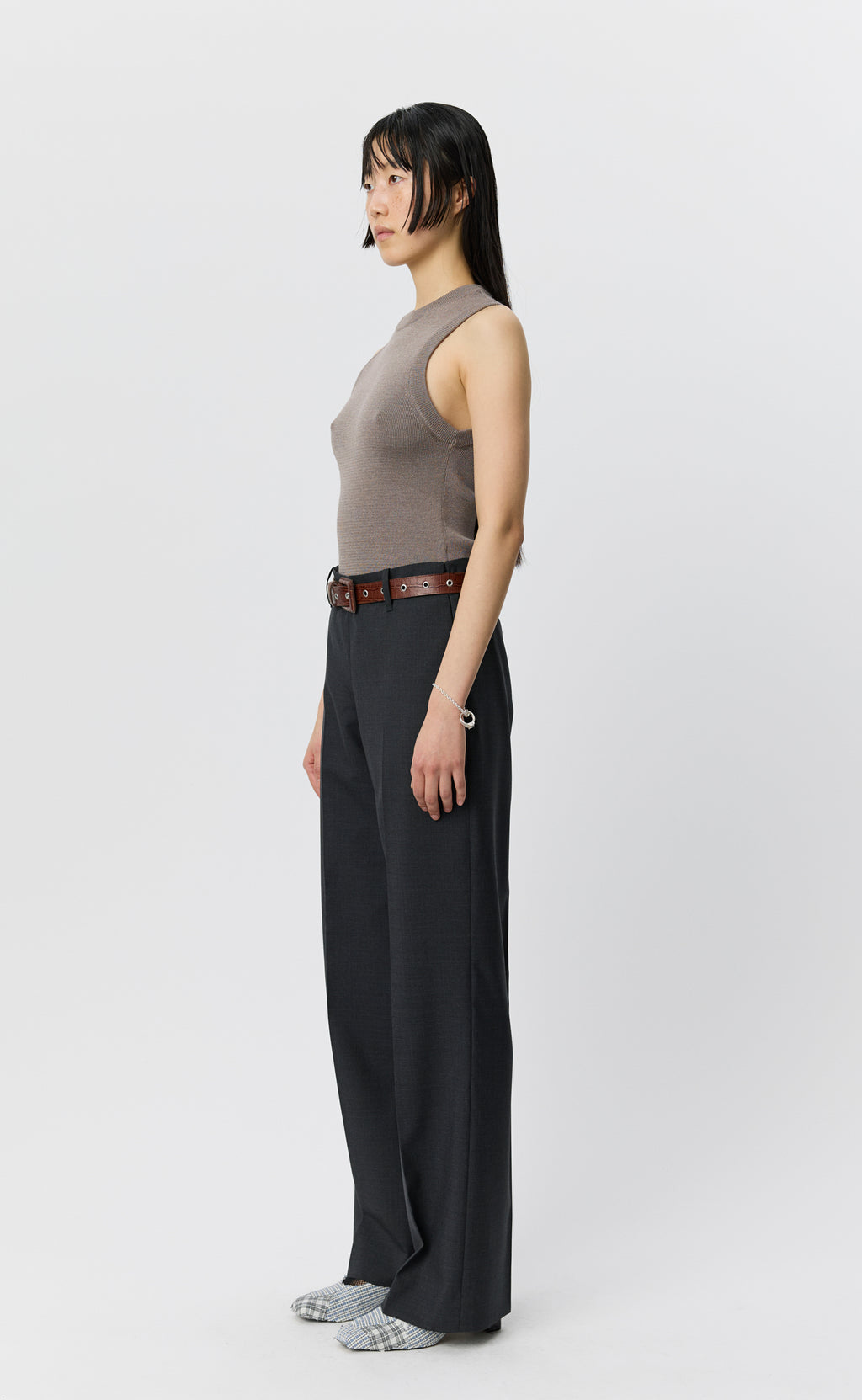 MFPEN - New taper trousers Dark grey dry wool