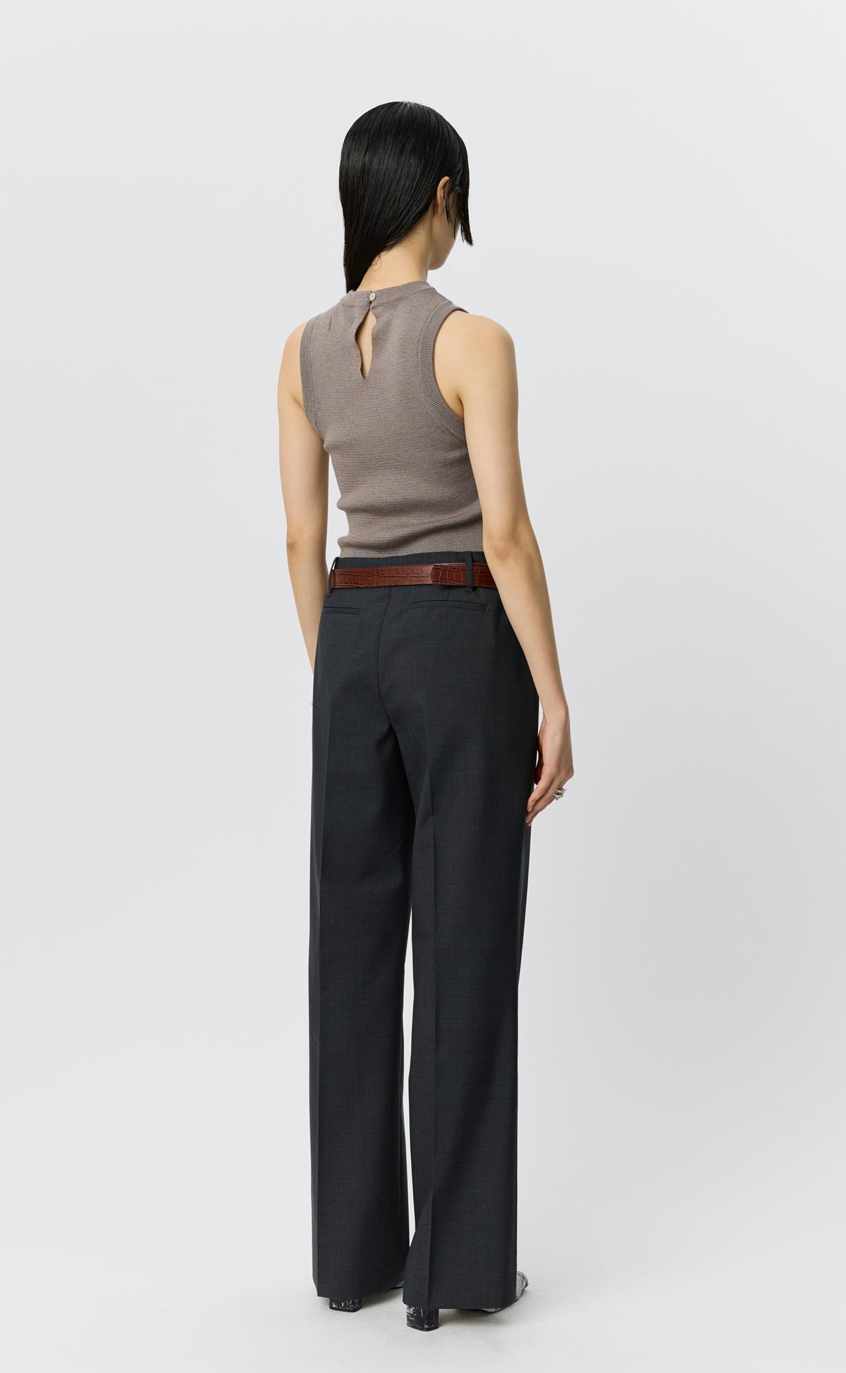 MFPEN - New taper trousers Dark grey dry wool