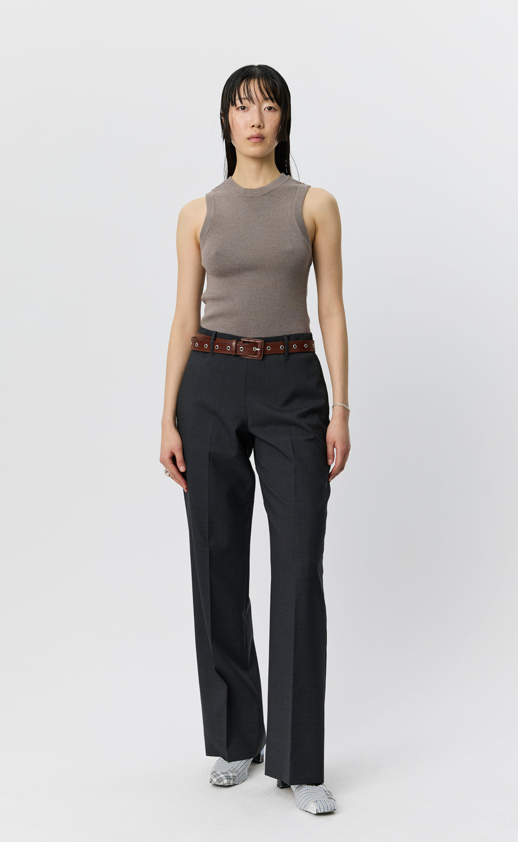 MFPEN - New taper trousers Dark grey dry wool