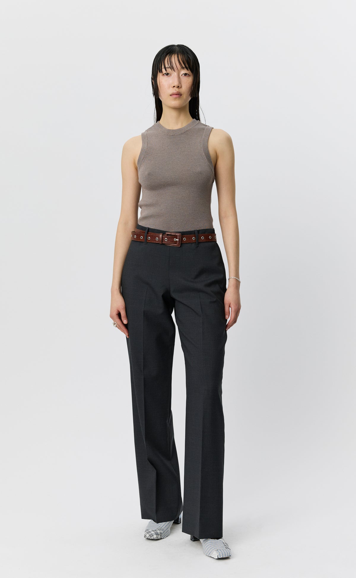 MFPEN - New taper trousers Dark grey dry wool