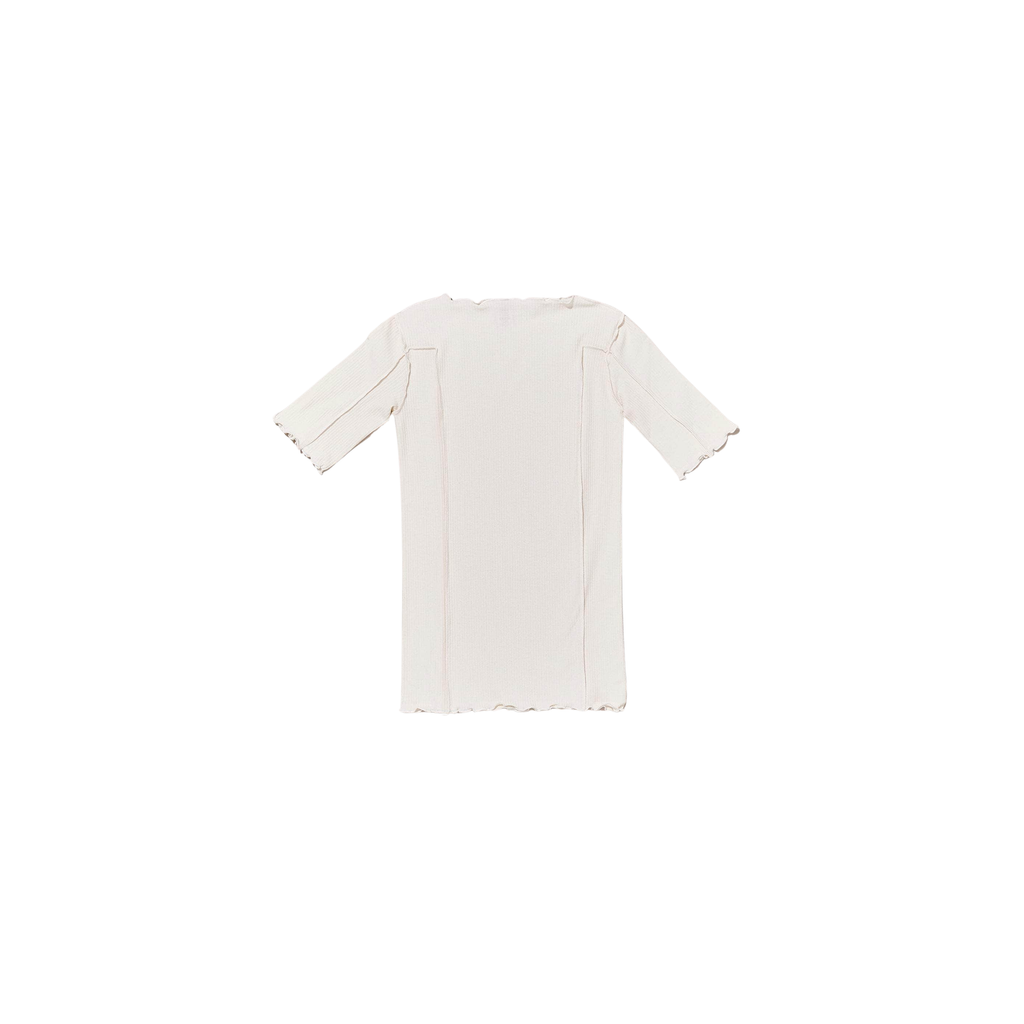 BASERANGE - Omato 3/4 cotton rib Off white