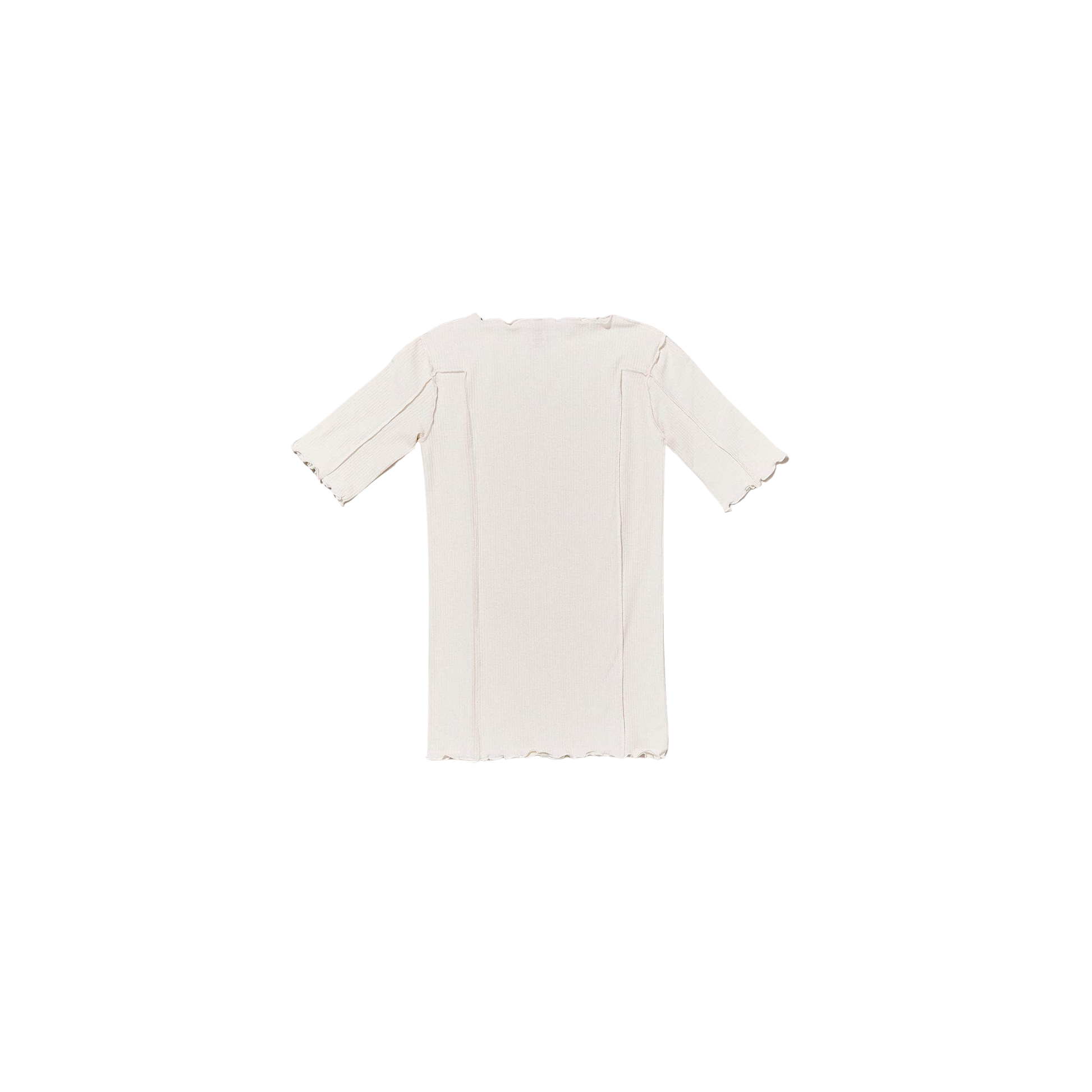 BASERANGE - Omato 3/4 cotton rib Off white