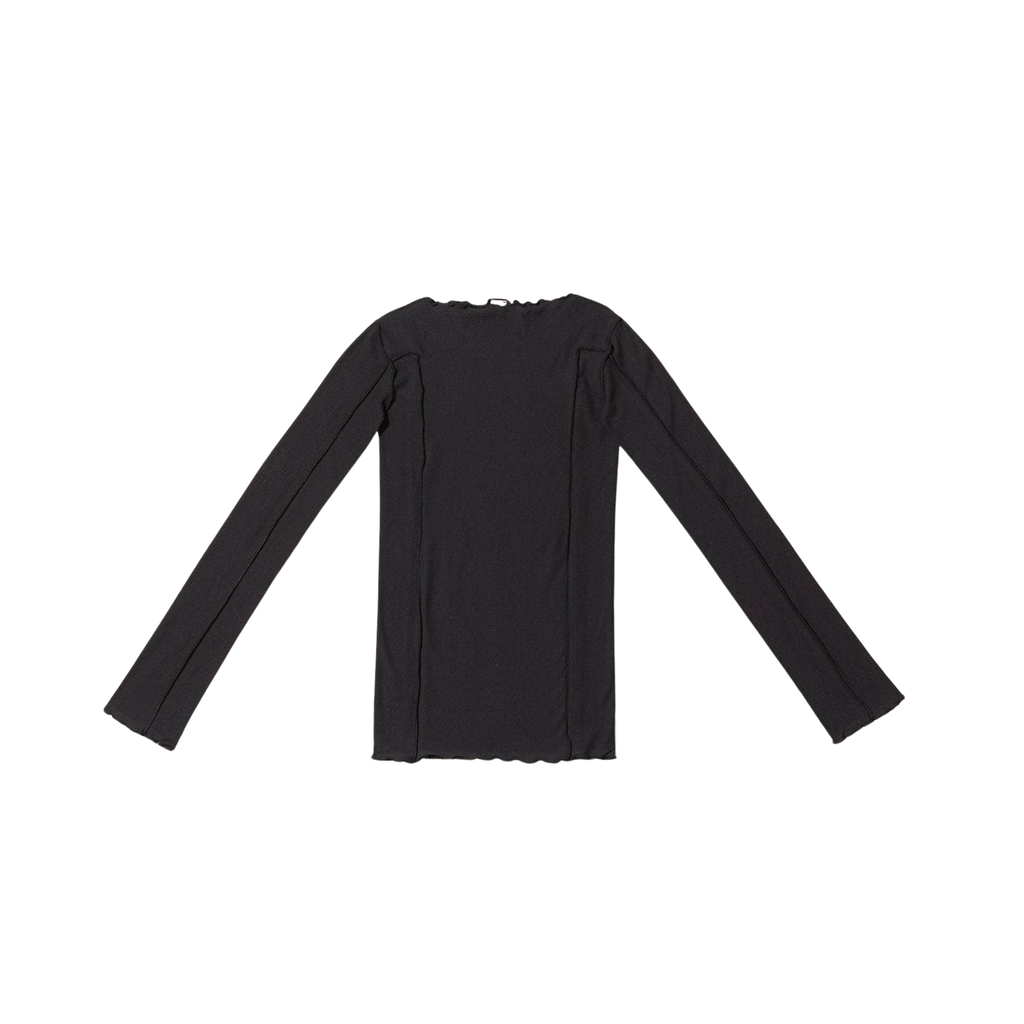 BASERANGE - Omato long sleeve cotton rib Black