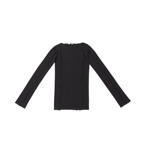 BASERANGE - Omato long sleeve cotton rib Black