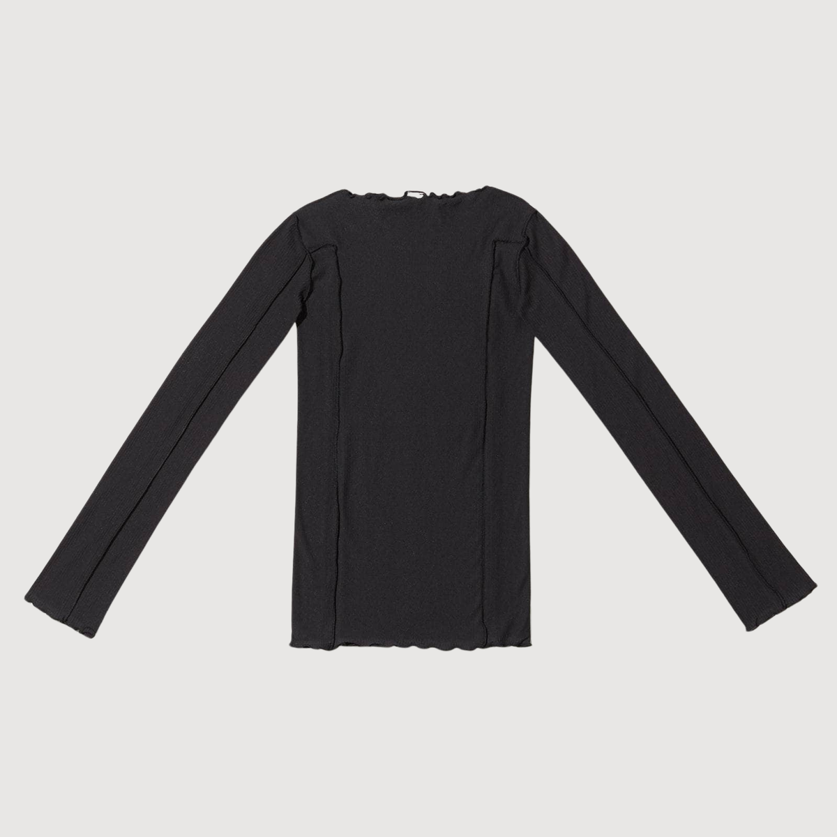 BASERANGE - Omato long sleeve cotton rib Black