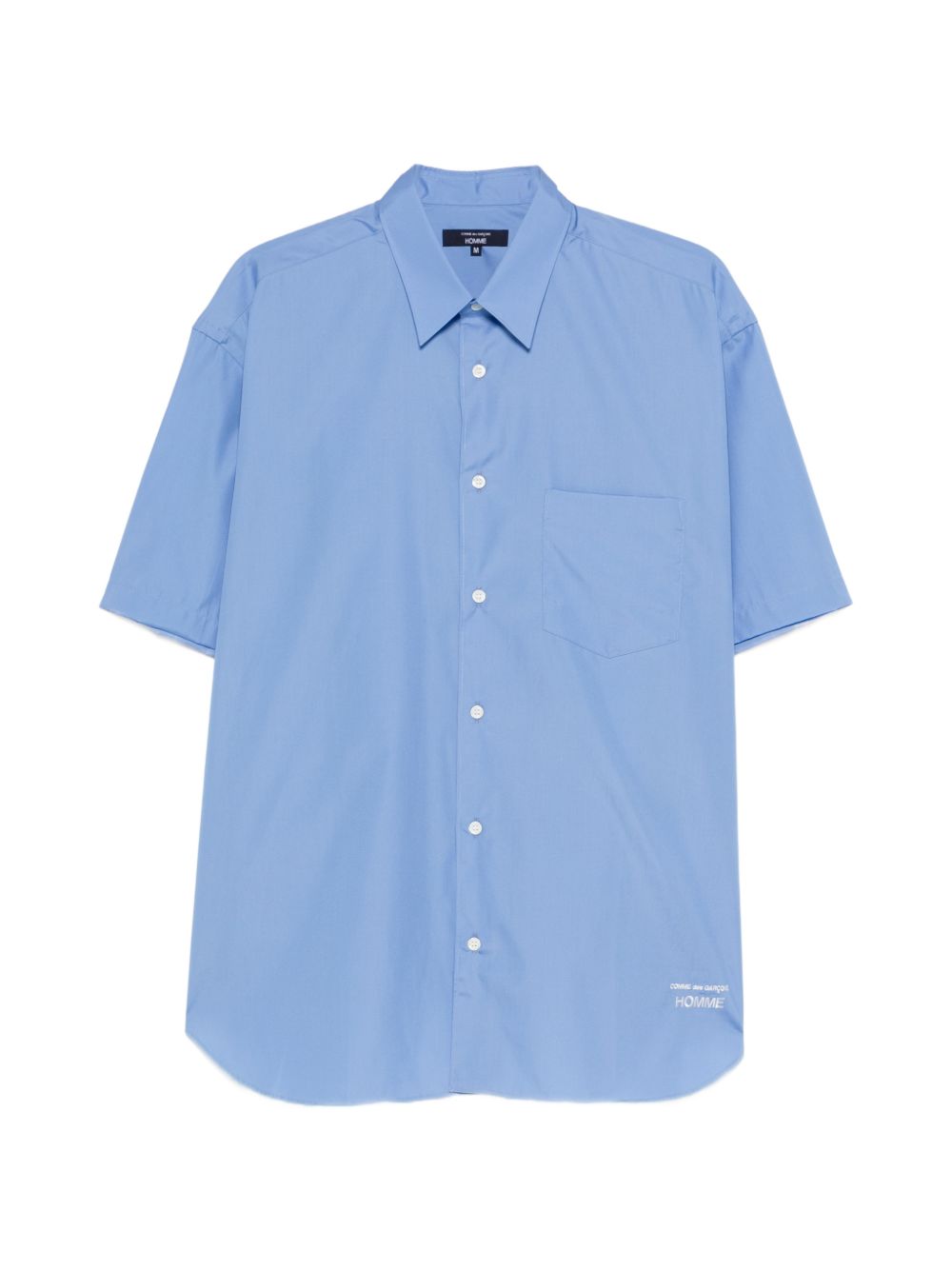 CDG HOMME - Embroidered logo shirt light blue