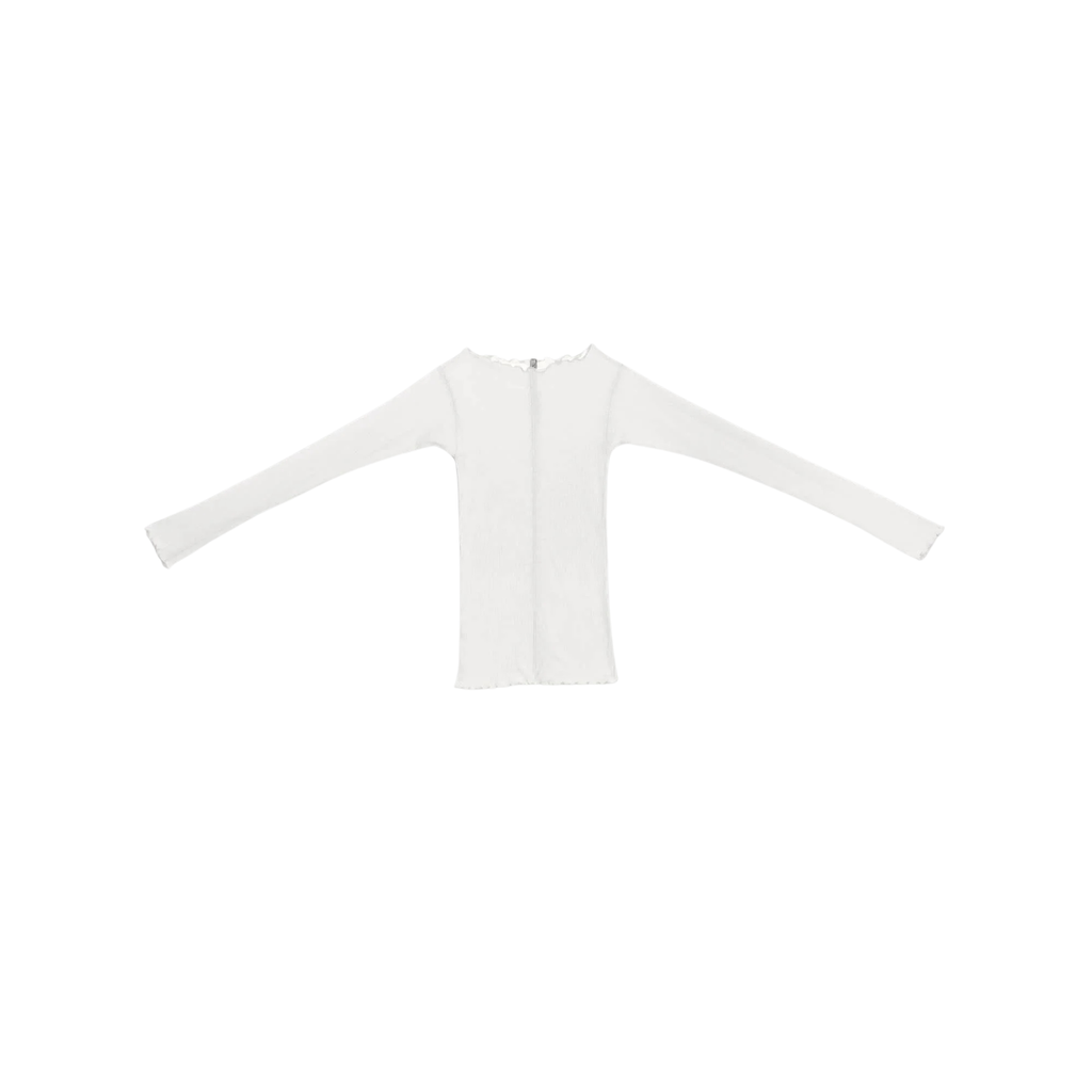 BASERANGE - Pama long sleeve cotton rib Off white