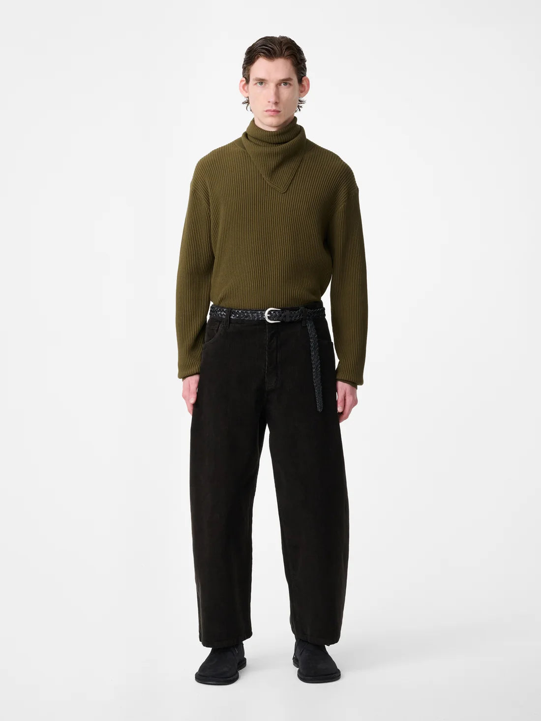 STUDIO NICHOLSON - Paolo Corduroy Wide Leg Pant Coffee