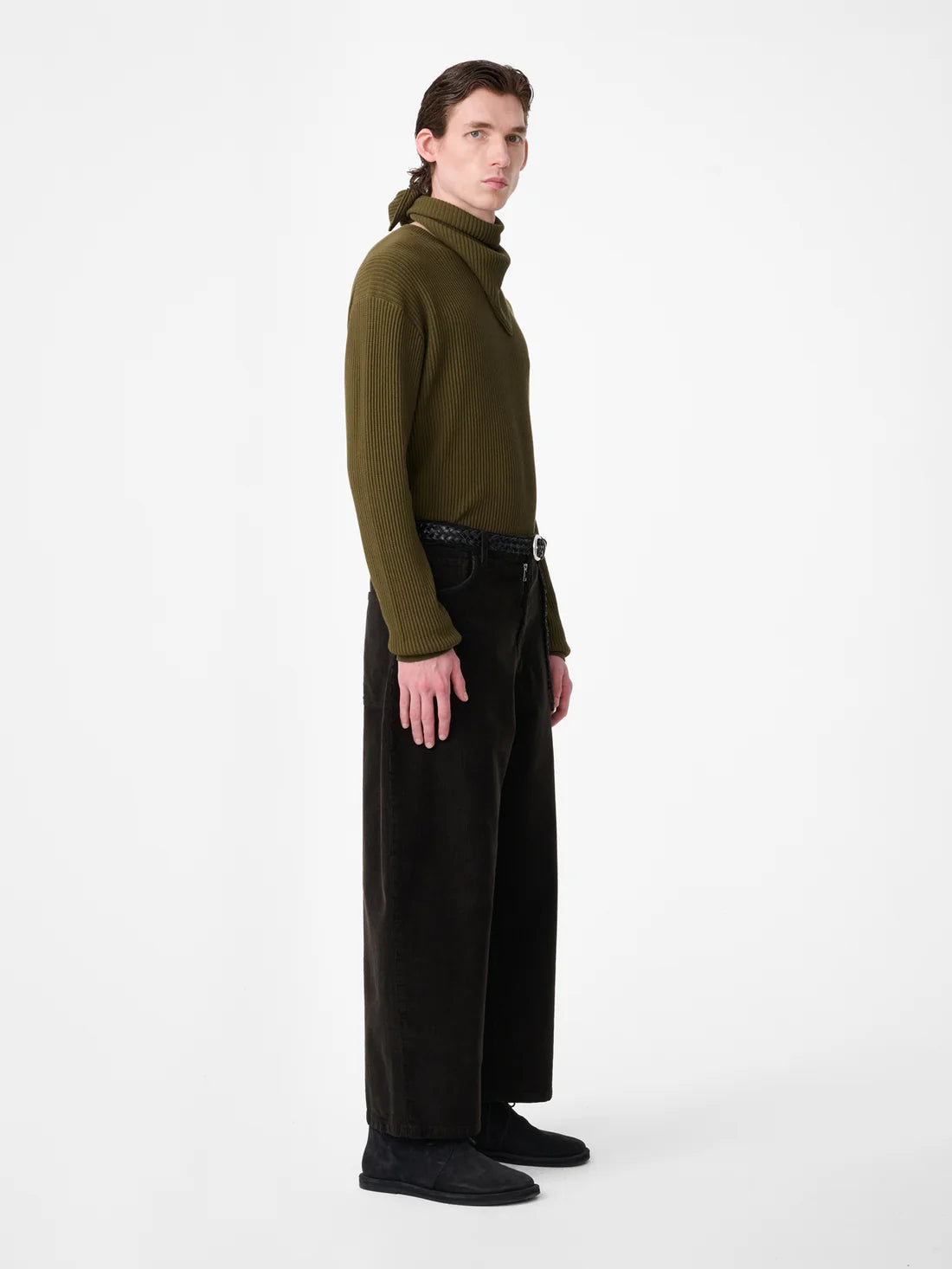 STUDIO NICHOLSON - Paolo Corduroy Wide Leg Pant Coffee