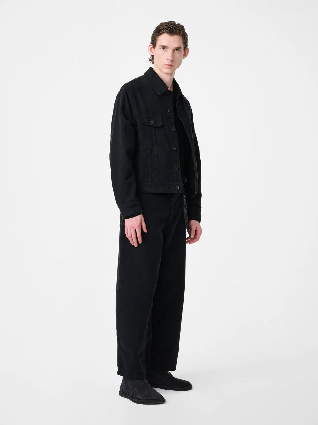 STUDIO NICHOLSON - Paolo Moleskin Wide Leg Pant Black
