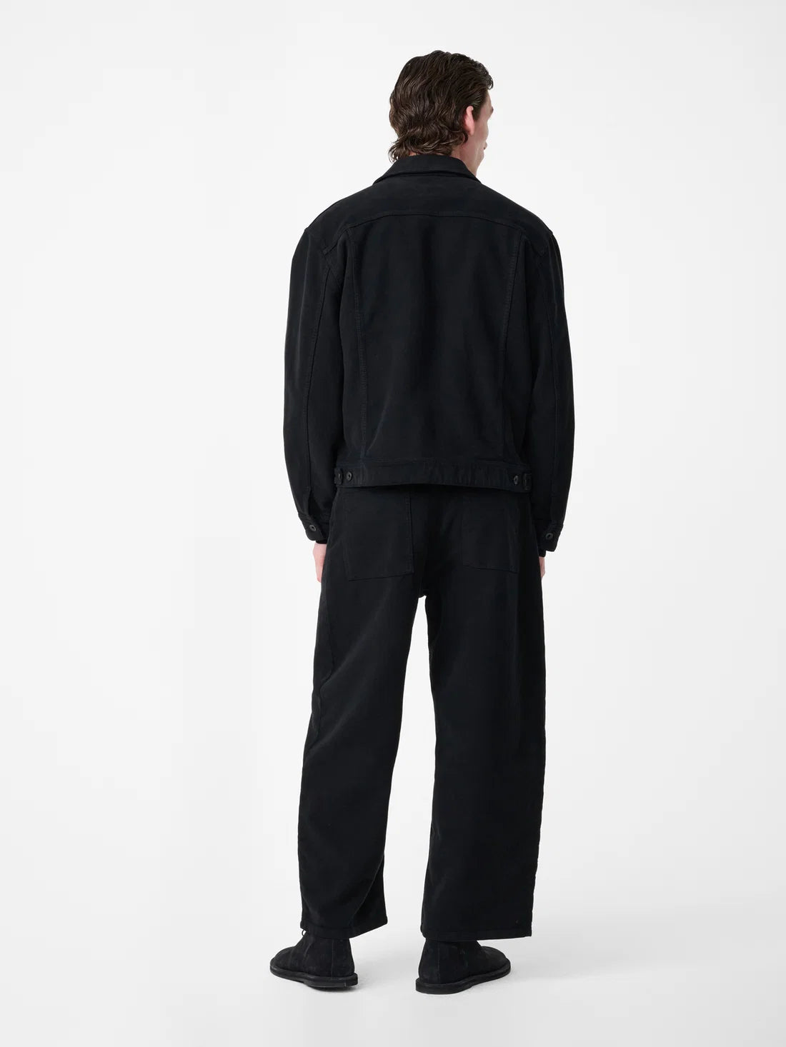 STUDIO NICHOLSON - Paolo Moleskin Wide Leg Pant Black