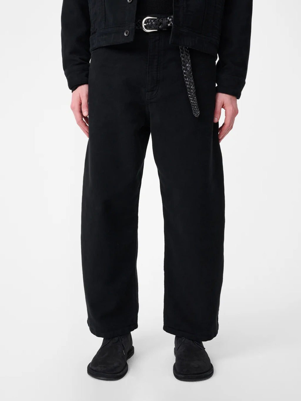 STUDIO NICHOLSON - Paolo Moleskin Wide Leg Pant Black