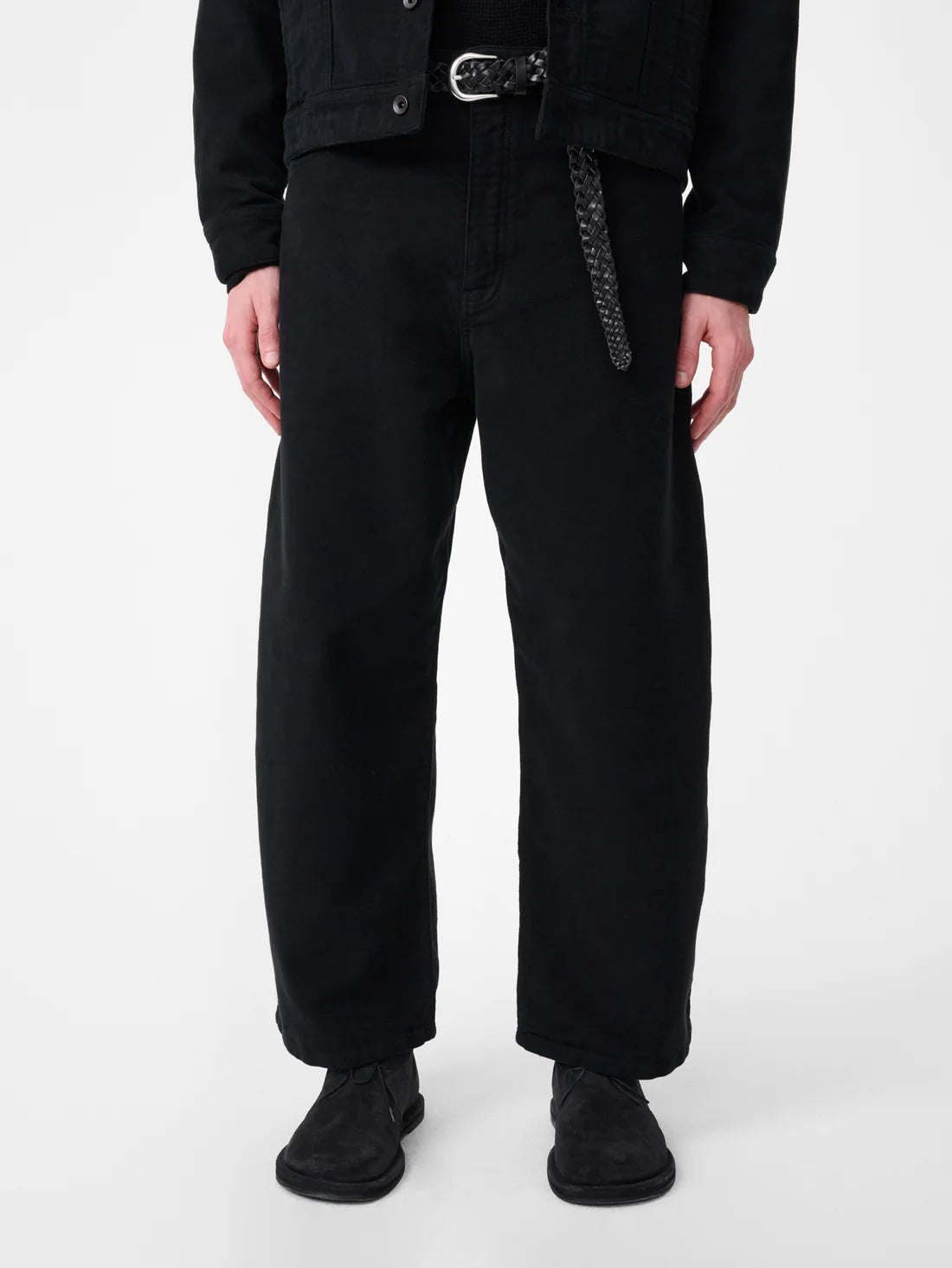 STUDIO NICHOLSON - Paolo Moleskin Wide Leg Pant Black