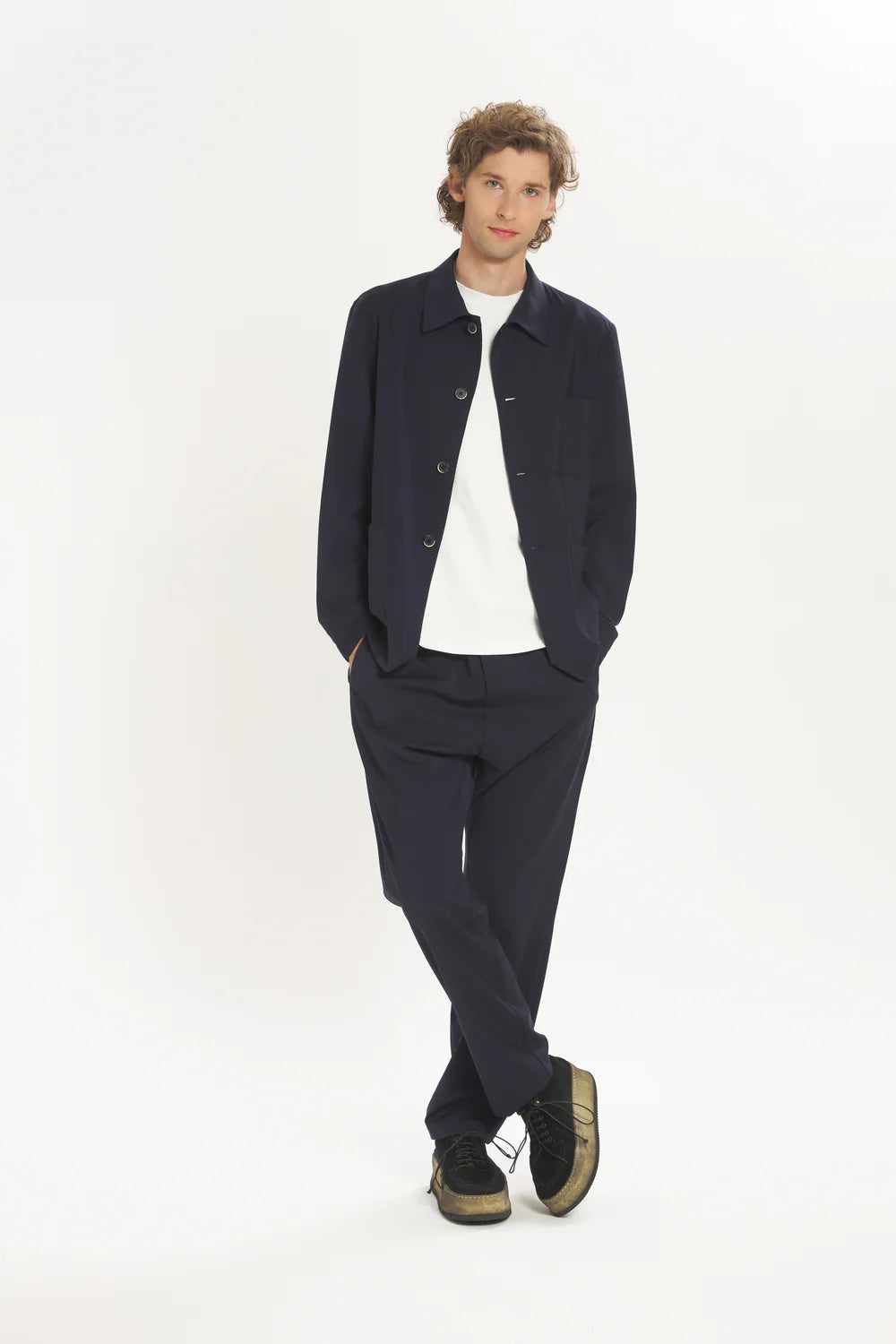 BARENA - Trousers bativoga tropical navy