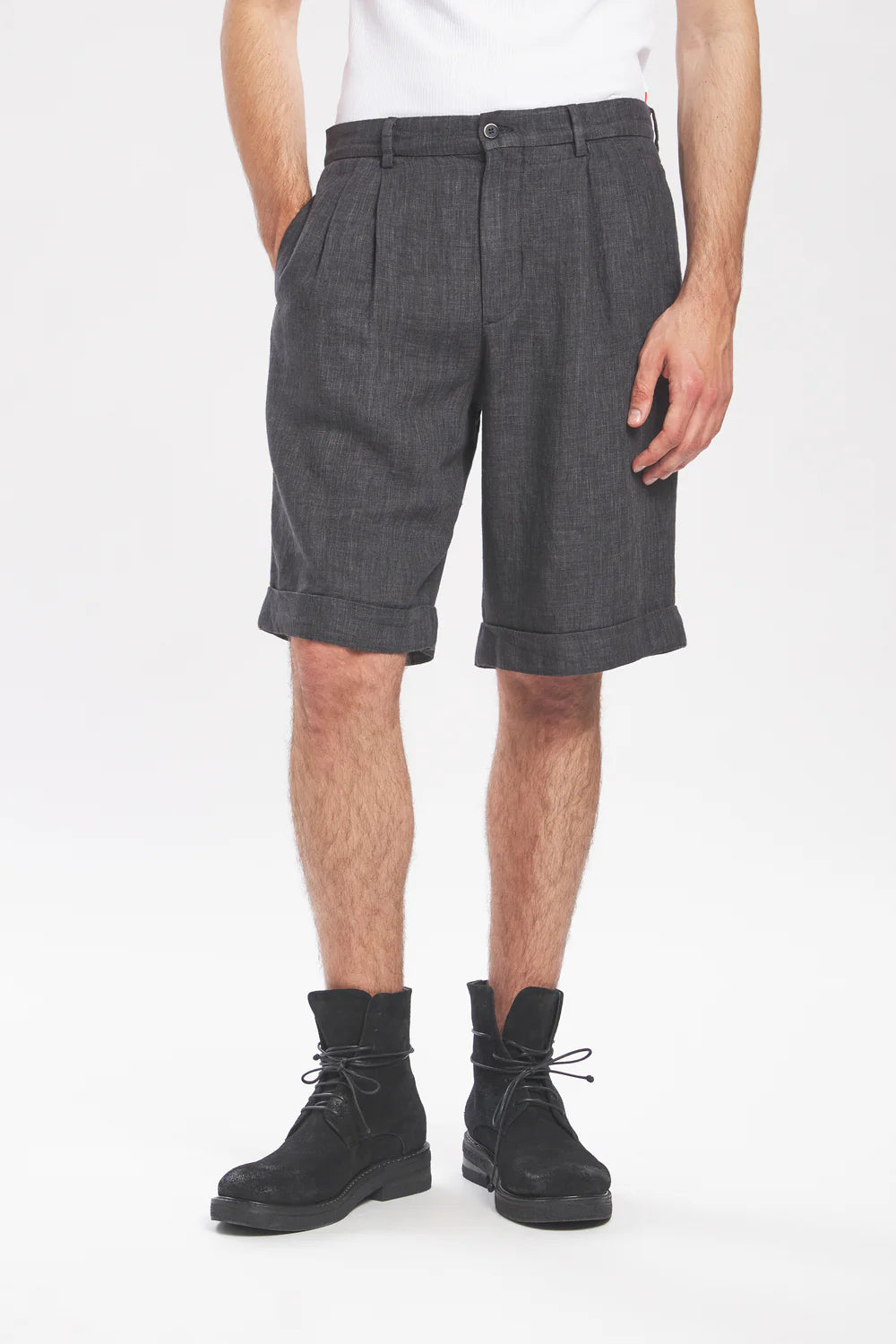 BARENA - Shorts scandola piombo