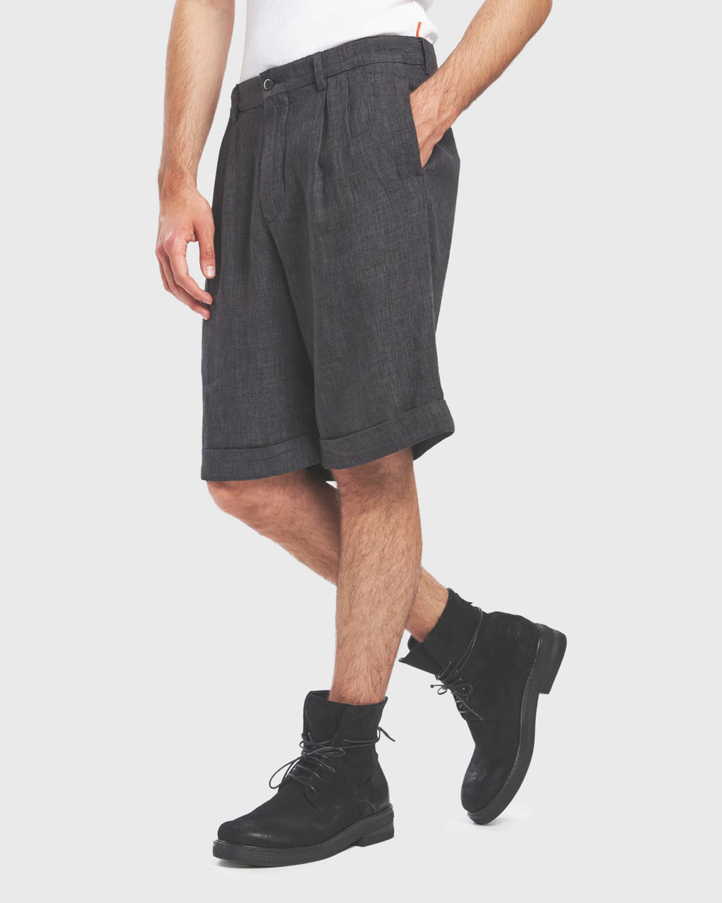 BARENA - Shorts scandola piombo
