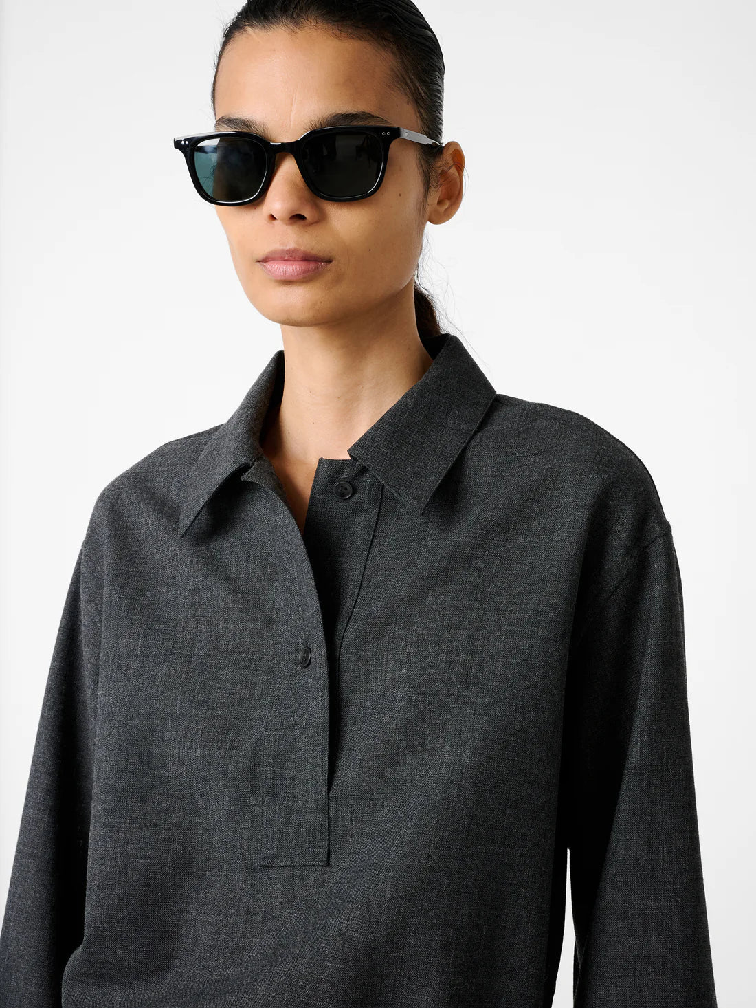 STUDIO NICHOLSON - Shirt pinole slate melange STUDIO NICHOLSON