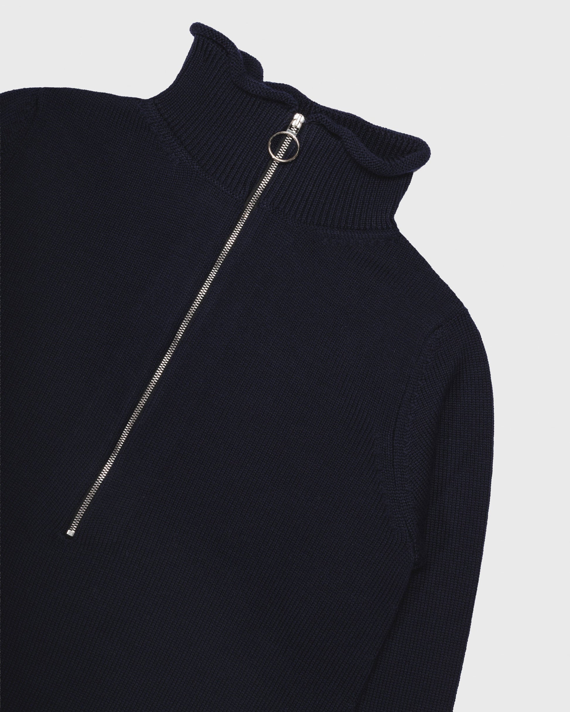 PLAN C - Polo with zipper dark blue PLAN C